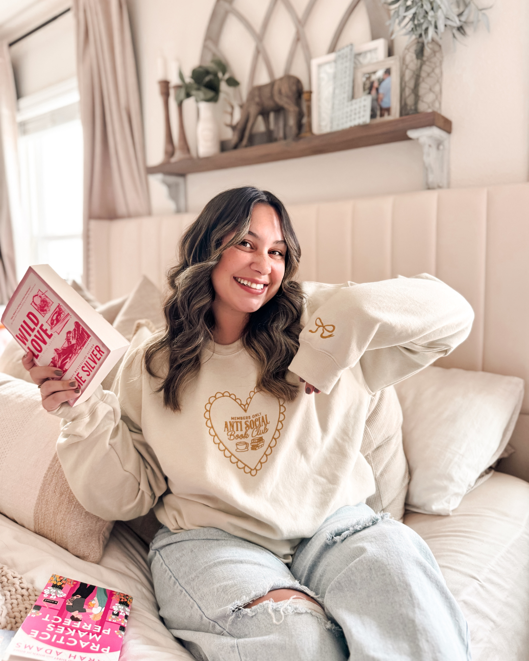 FF x Reading Through Realms - Anti-Social Book Club Sweatshirt - (Monochrome Sand)