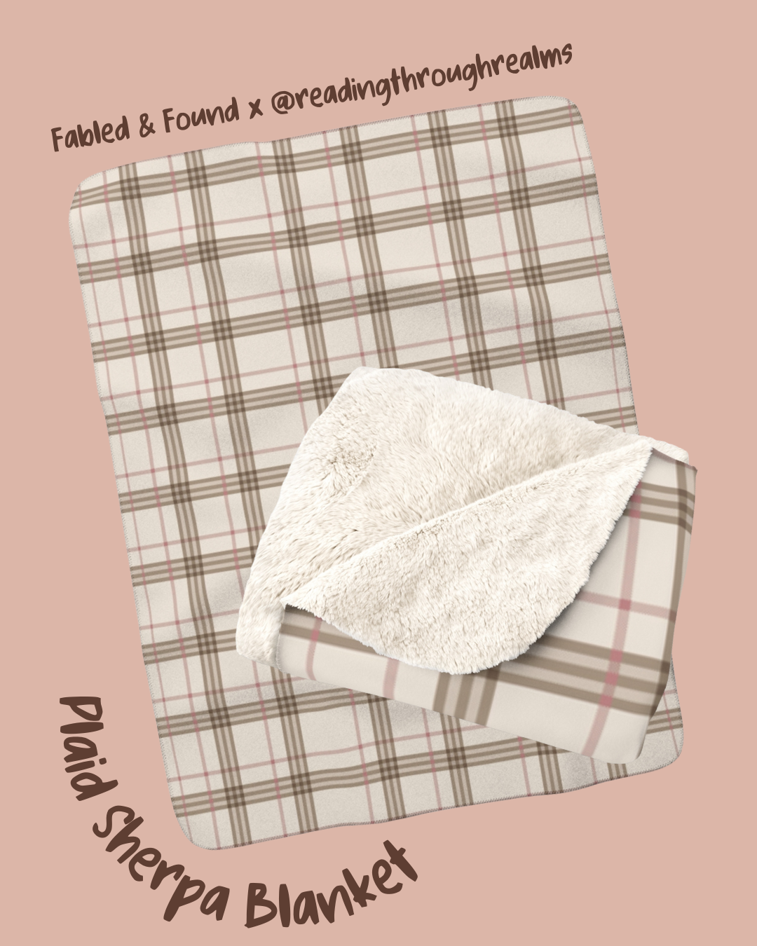 FF x Reading Through Realms - Plaid Sherpa Blanket