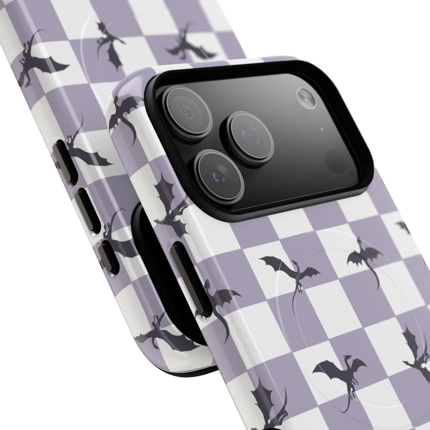 Dragon Check Phone Case — Lavender