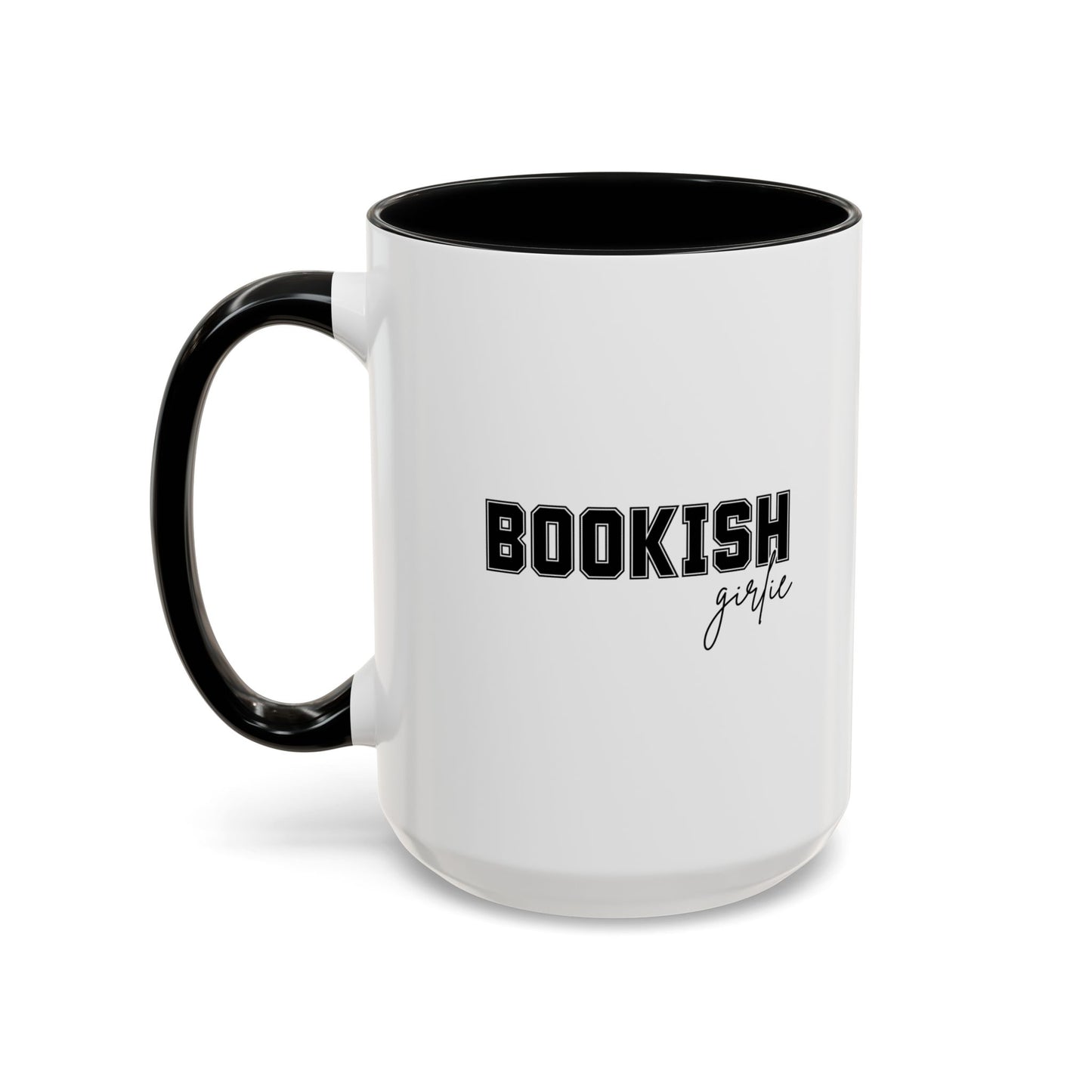 Bookish Girlie Black Coffee Cup, Accent Mugs for Readers, Perfect Gift for Book Lovers, Cozy Home Decor, Literary Gift Idea