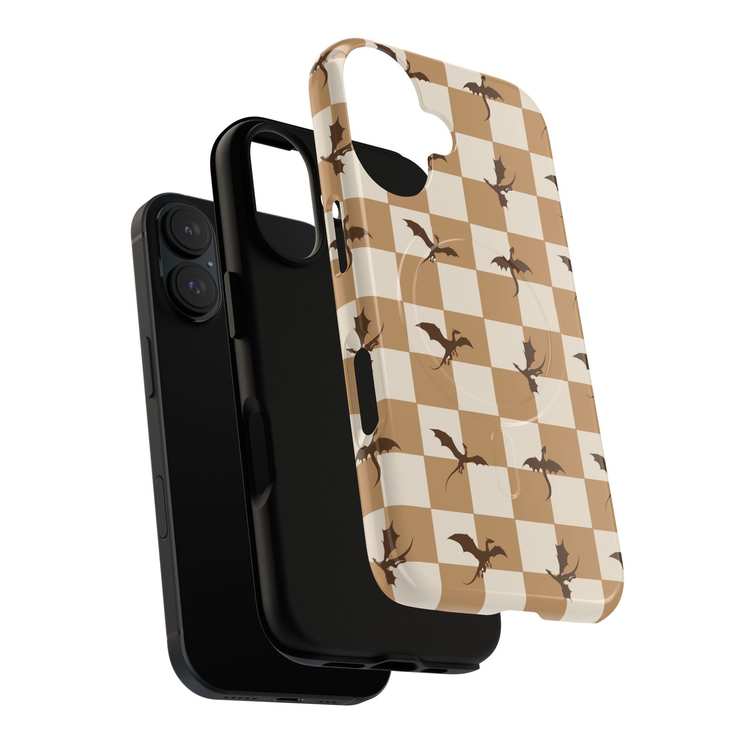 Dragon Check Phone Case — Camel