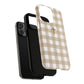 Beige Gingham Cross - Phone Case