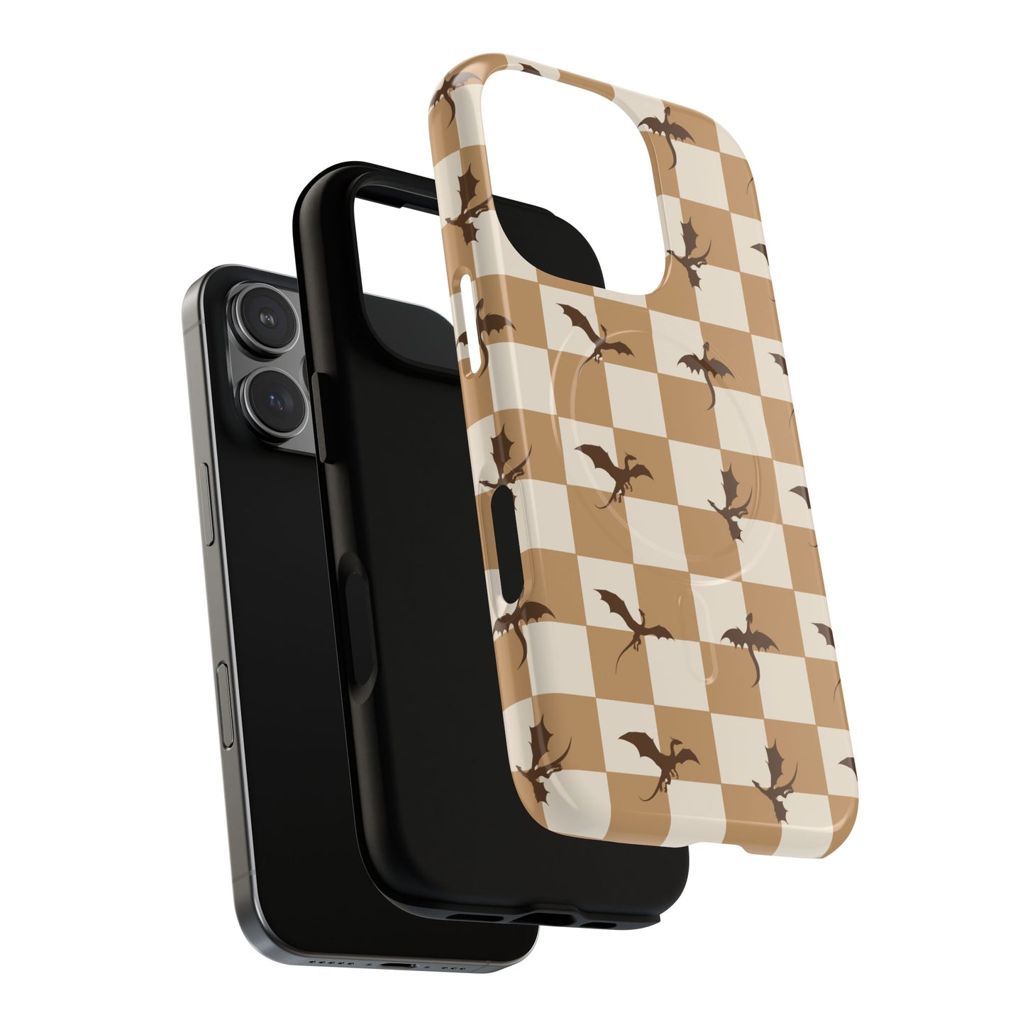 Dragon Check Phone Case — Camel