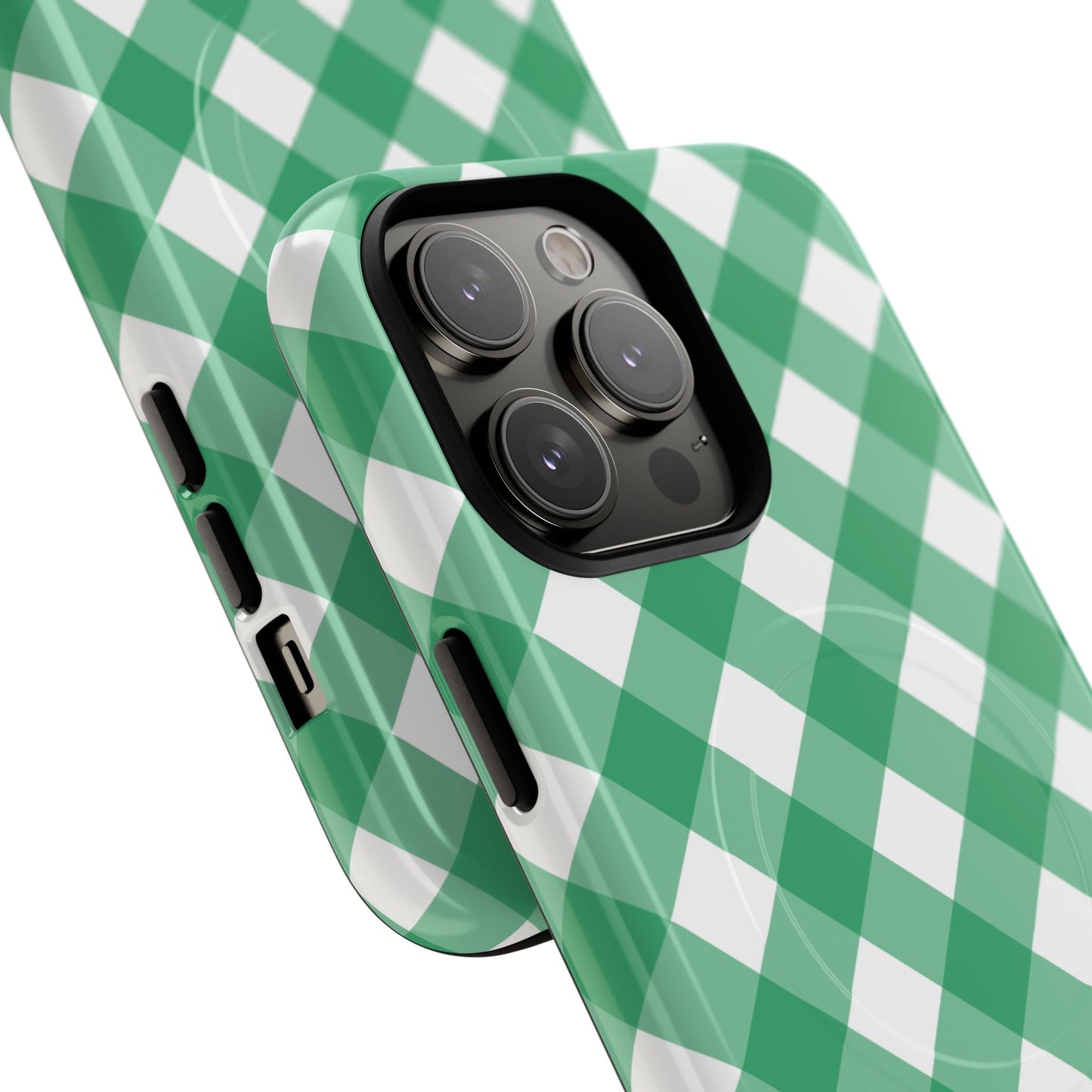 Green Gingham iPhone Case
