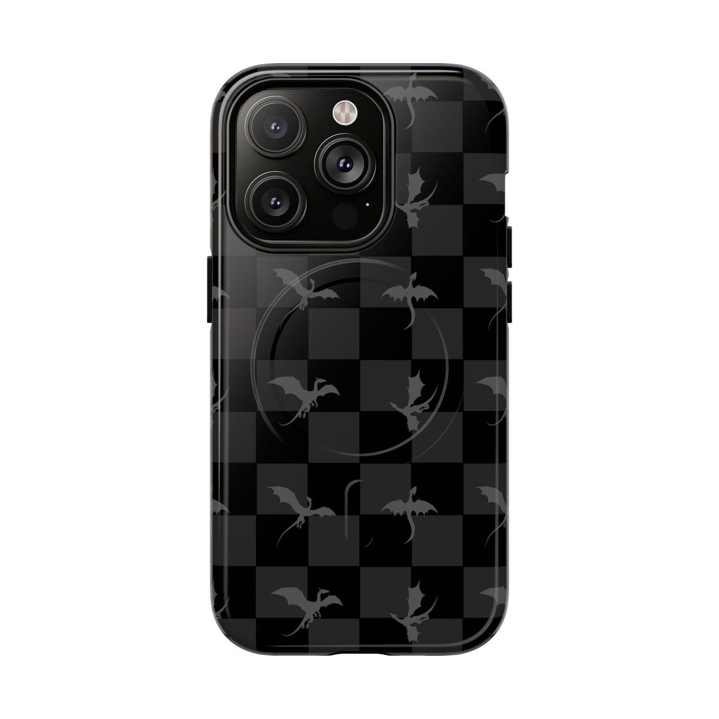 Dragon Check Phone Case — Grey