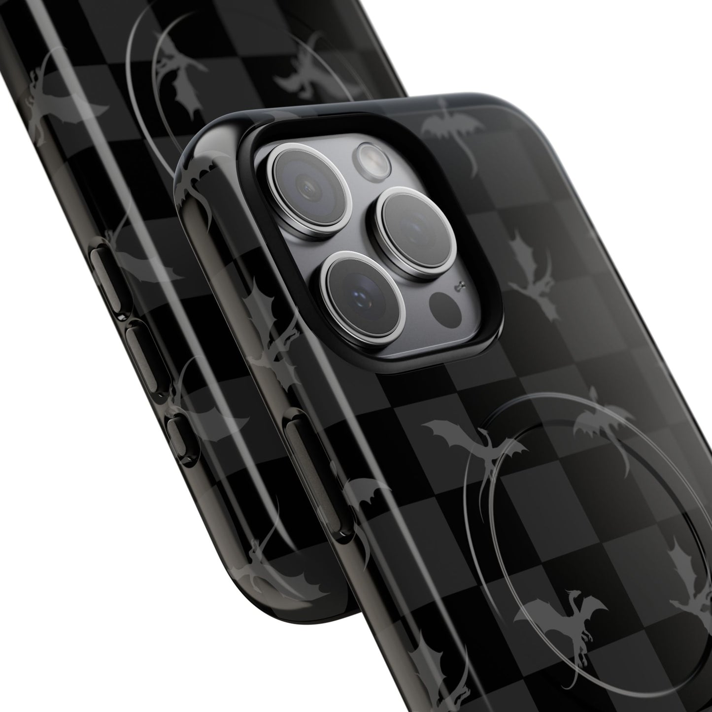 Dragon Check Phone Case — Grey