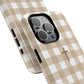 Beige Gingham Cross - Phone Case