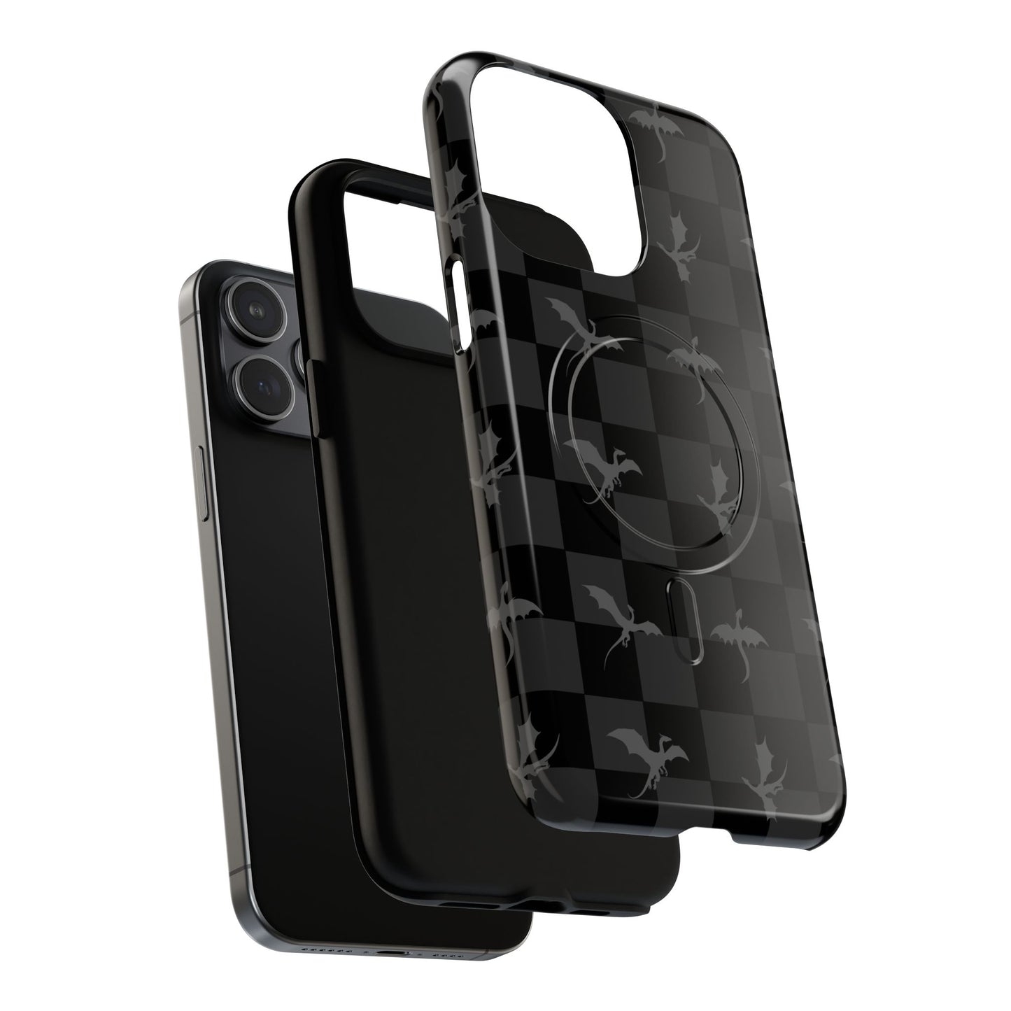 Dragon Check Phone Case — Grey