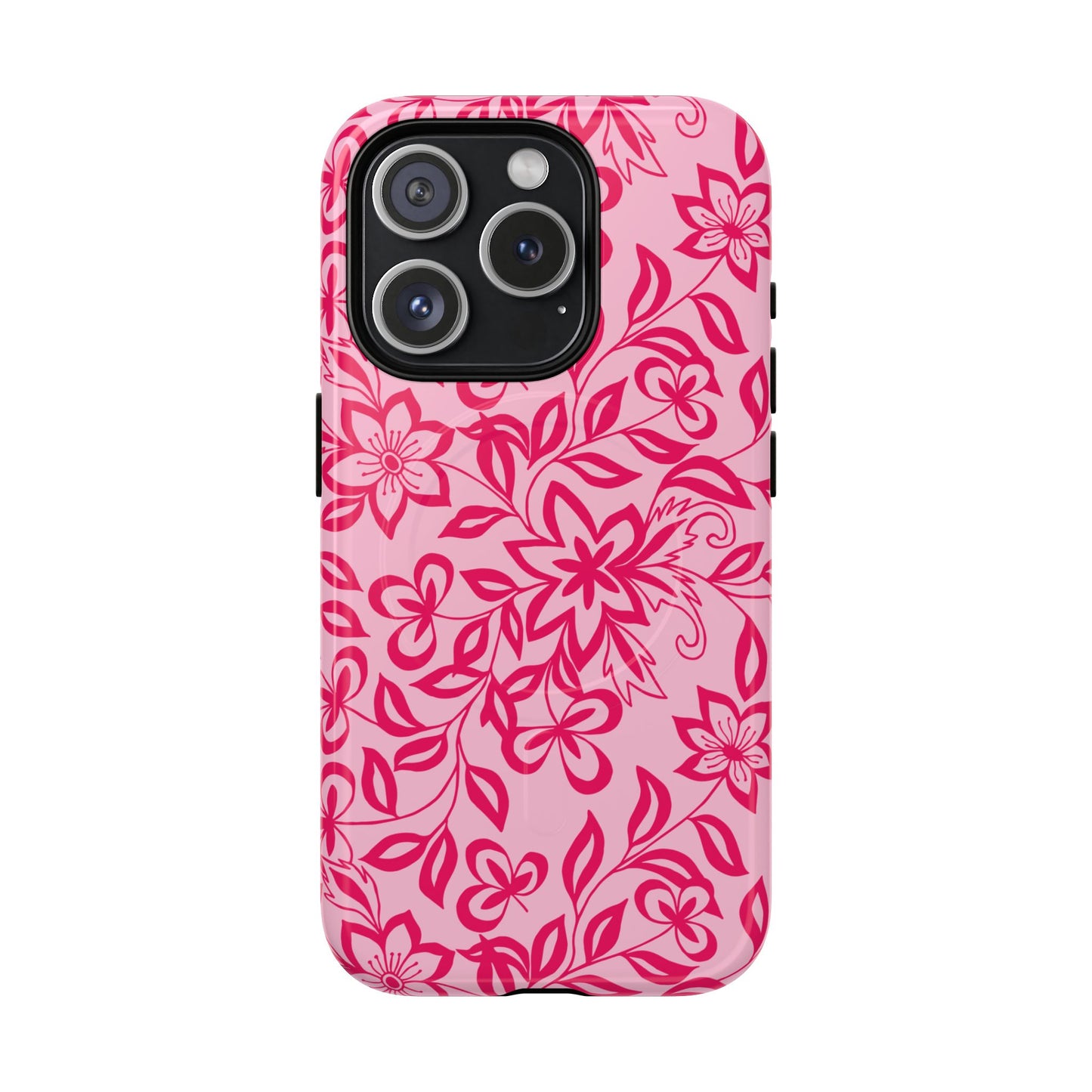 Hot Pink Floral iPhone Case