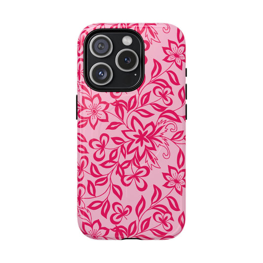 Hot Pink Floral iPhone Case