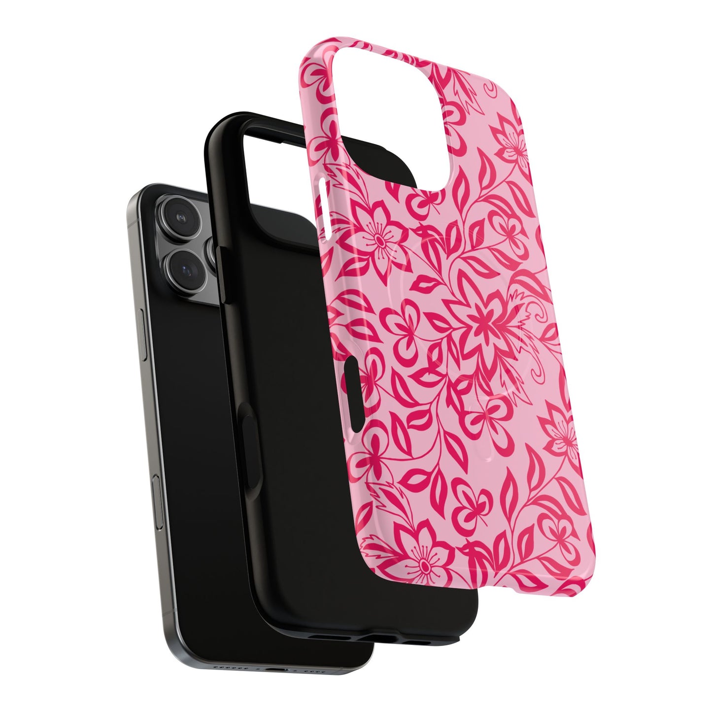 Hot Pink Floral iPhone Case