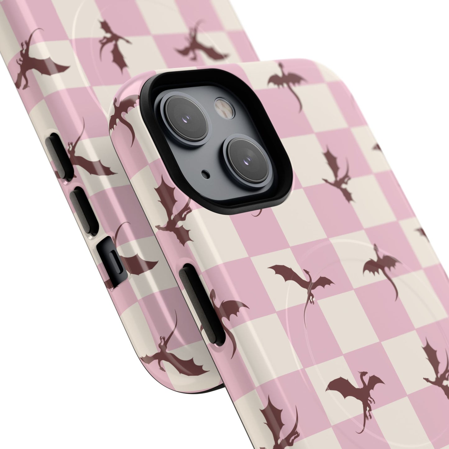 Dragon Check Phone Case — Pink