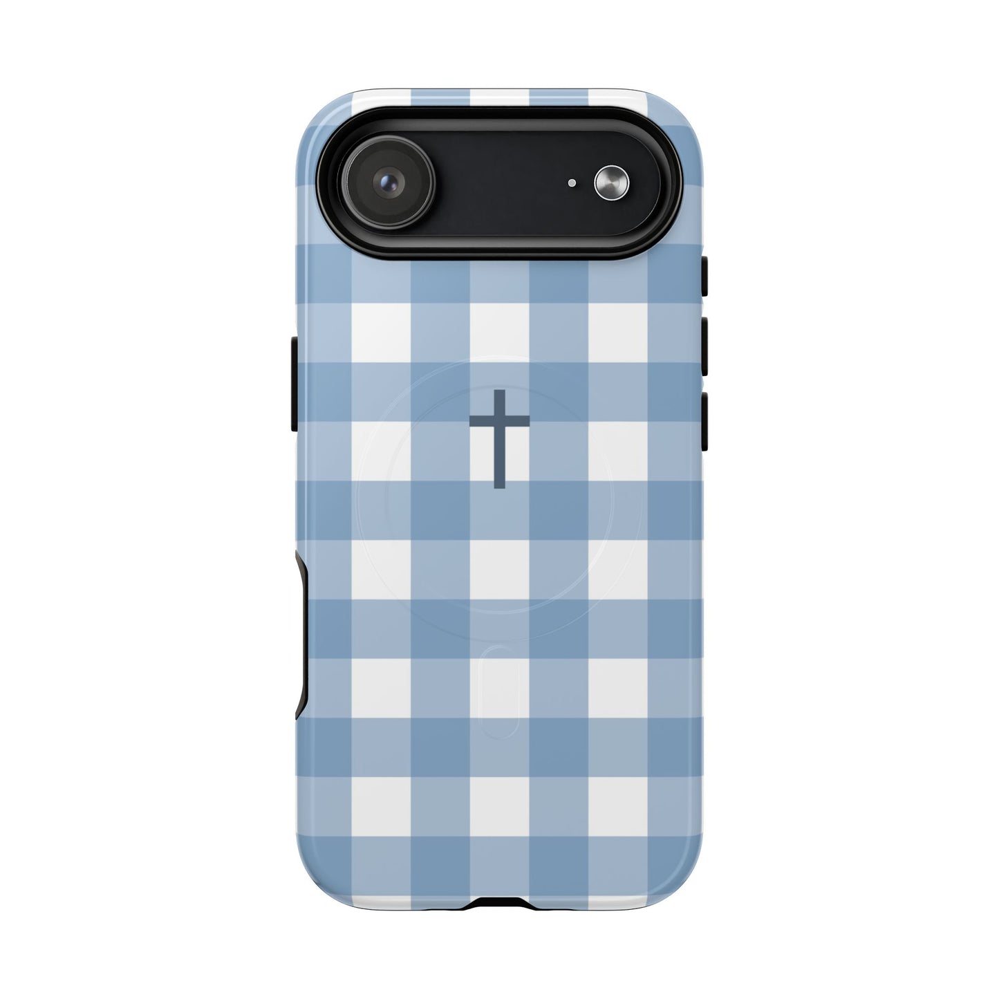 Blue Gingham Cross - Phone Case