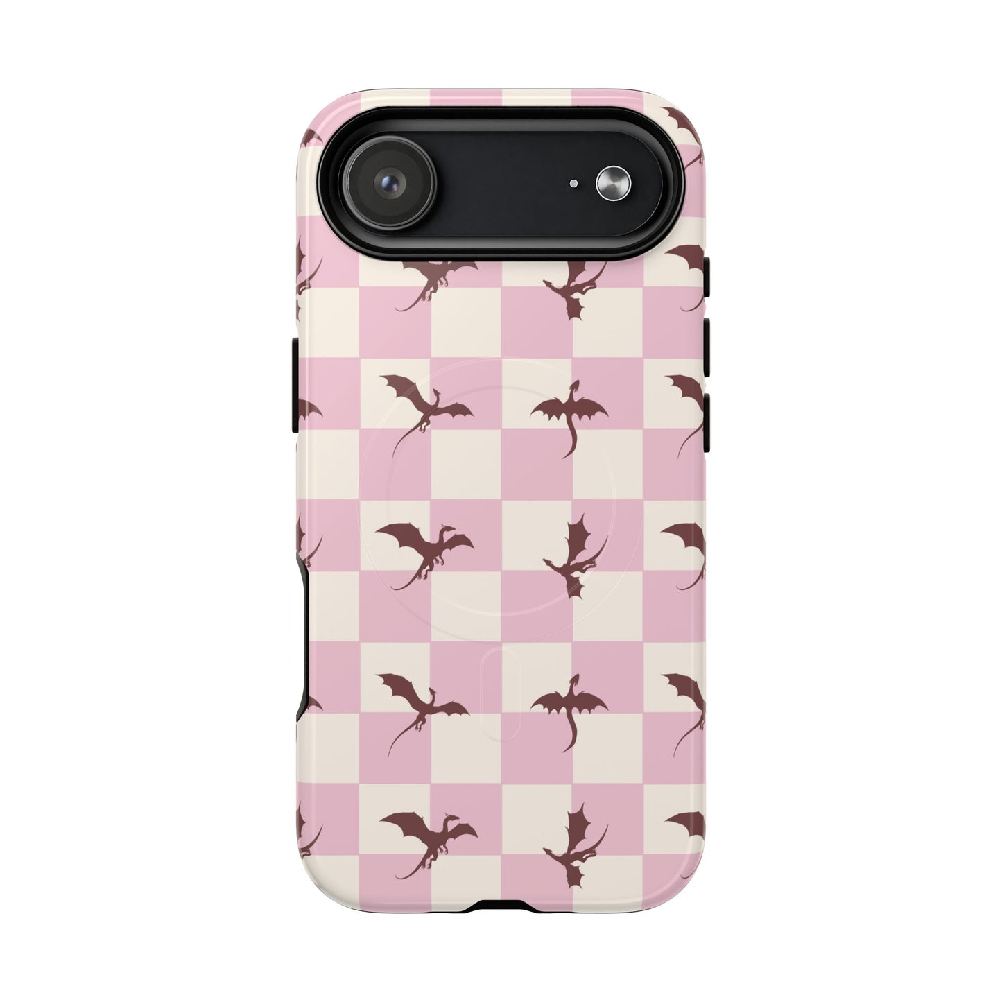 Dragon Check Phone Case — Pink