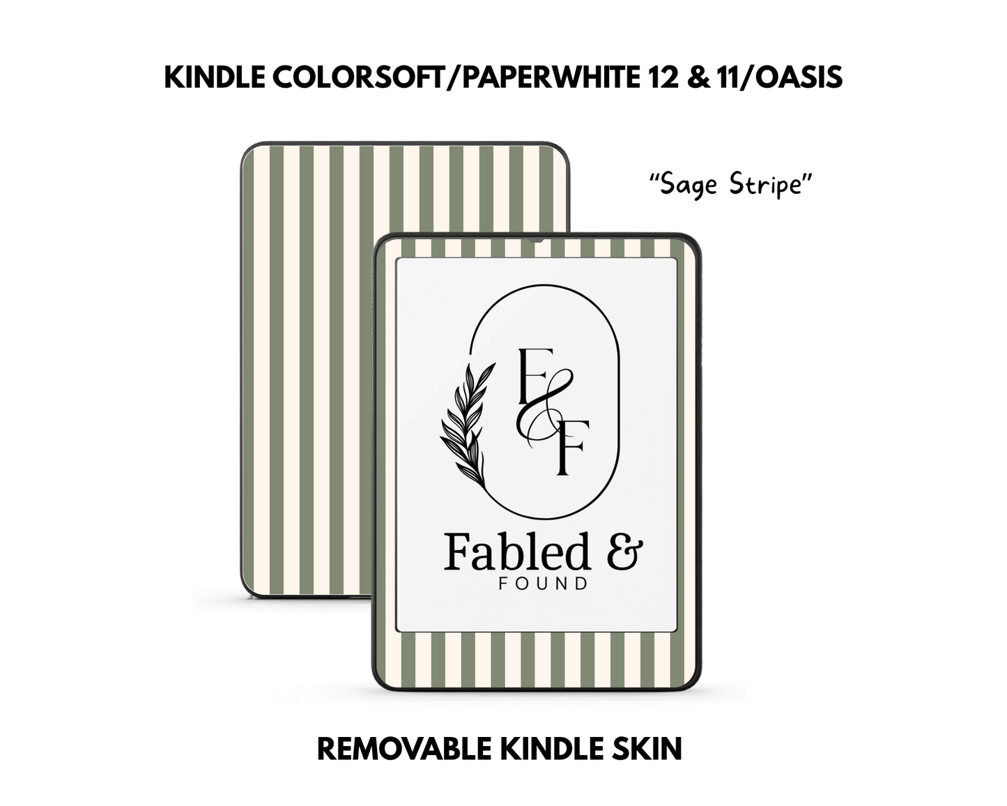 Sage Stripe - Kindle Skin