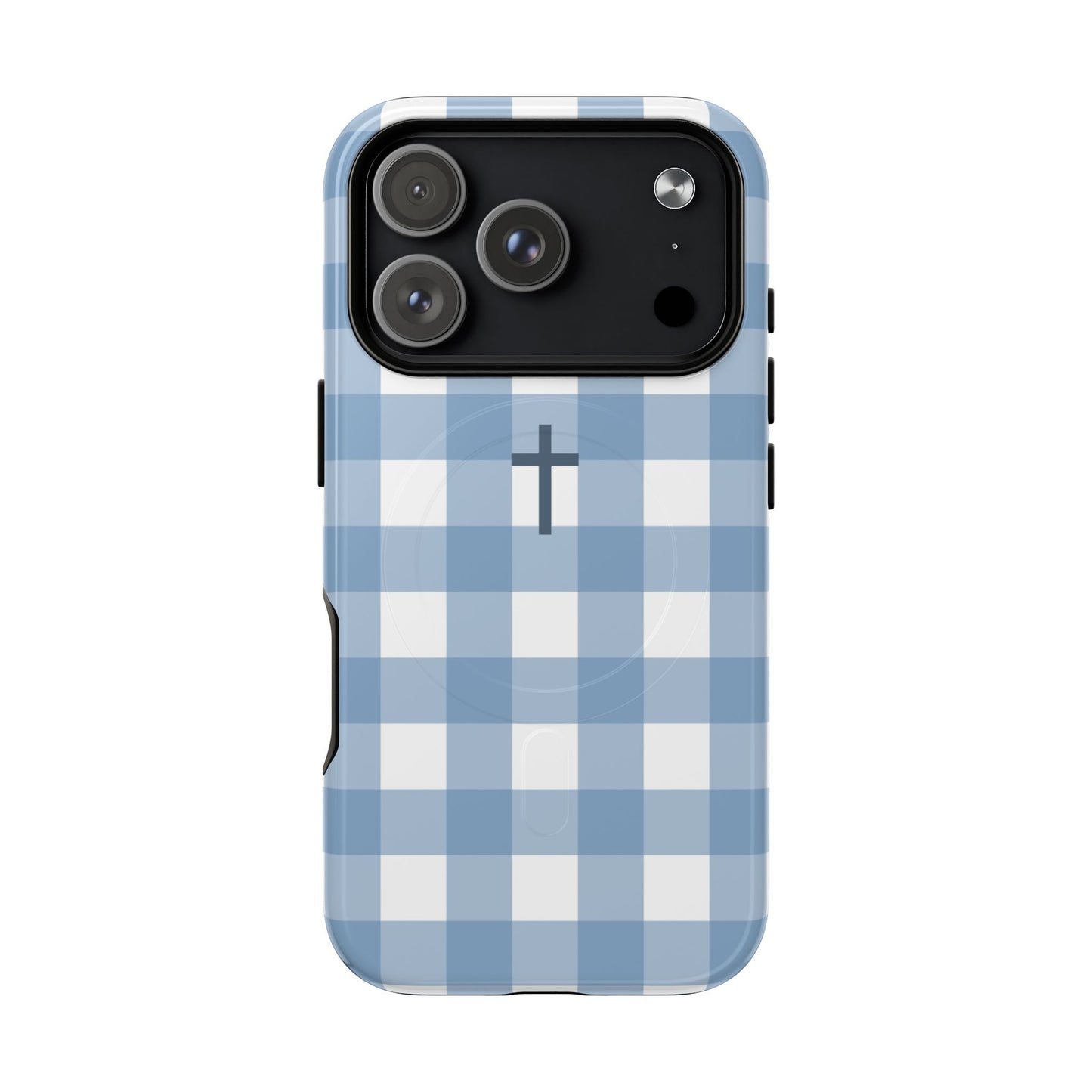 Blue Gingham Cross - Phone Case