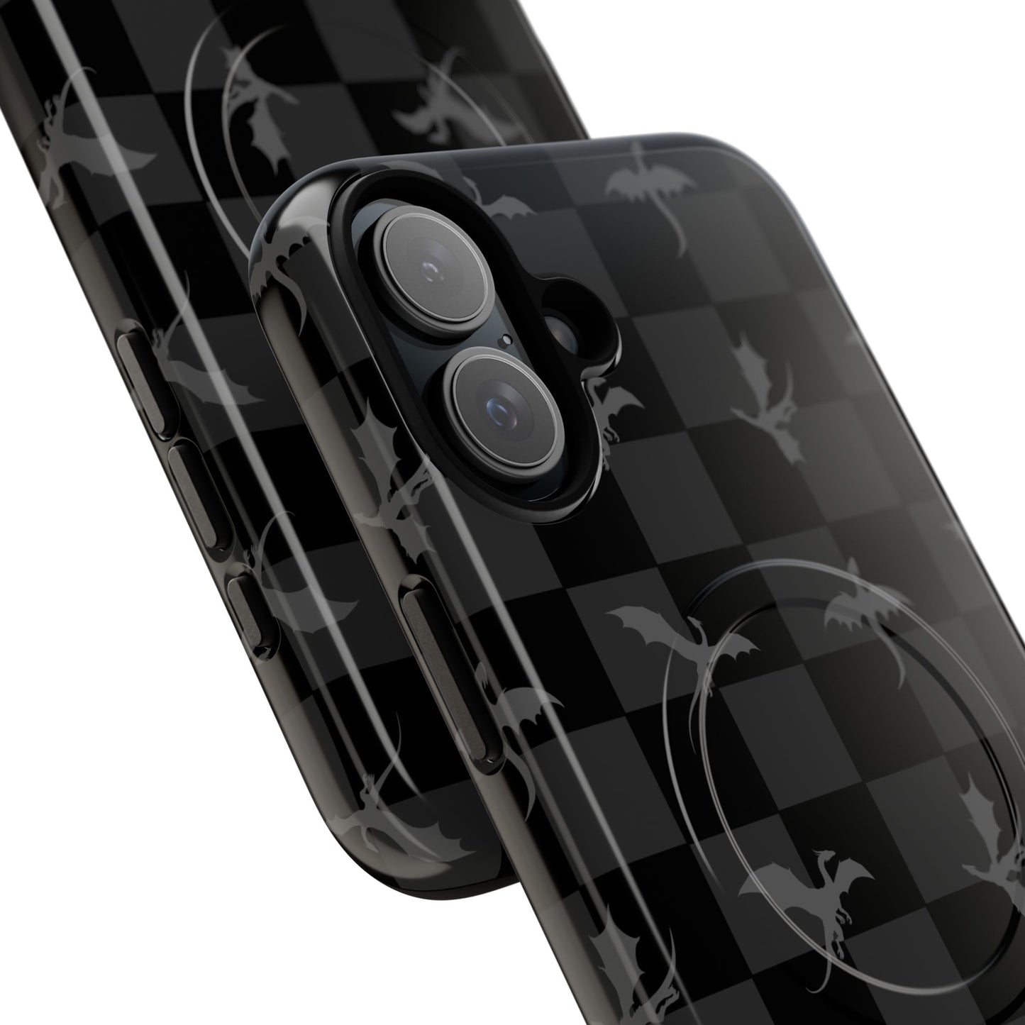 Dragon Check Phone Case — Grey