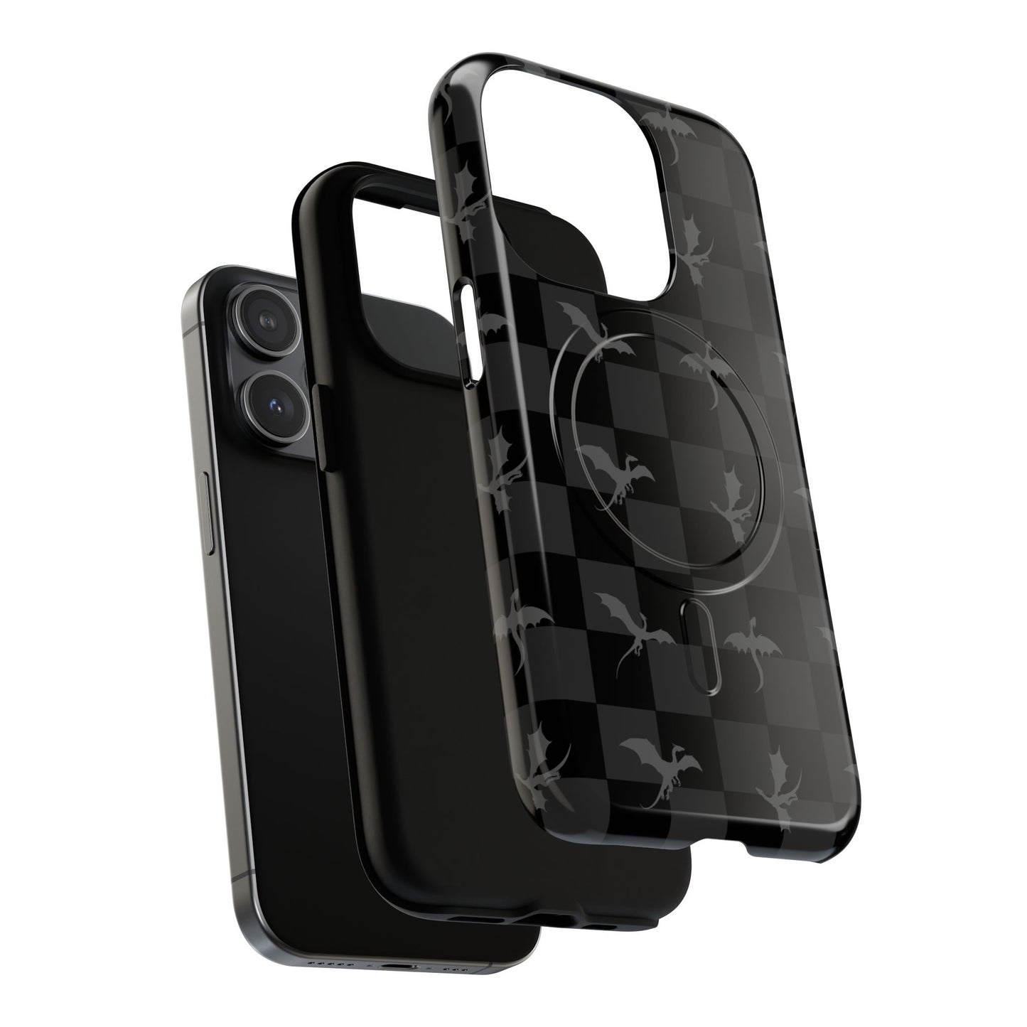 Dragon Check Phone Case — Grey
