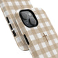 Beige Gingham Cross - Phone Case