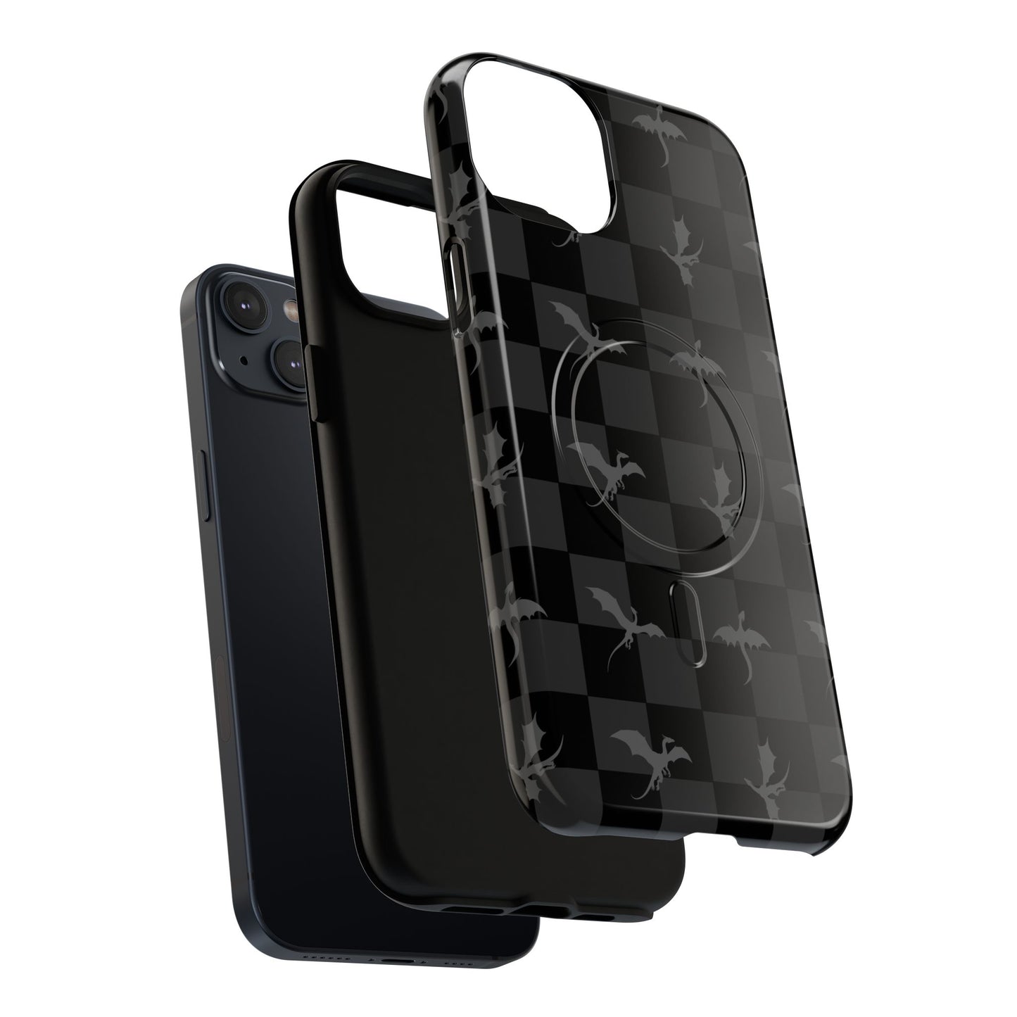 Dragon Check Phone Case — Grey