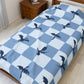 Dragon Fantasy Checkered Velveteen Plush Blanket - Blue