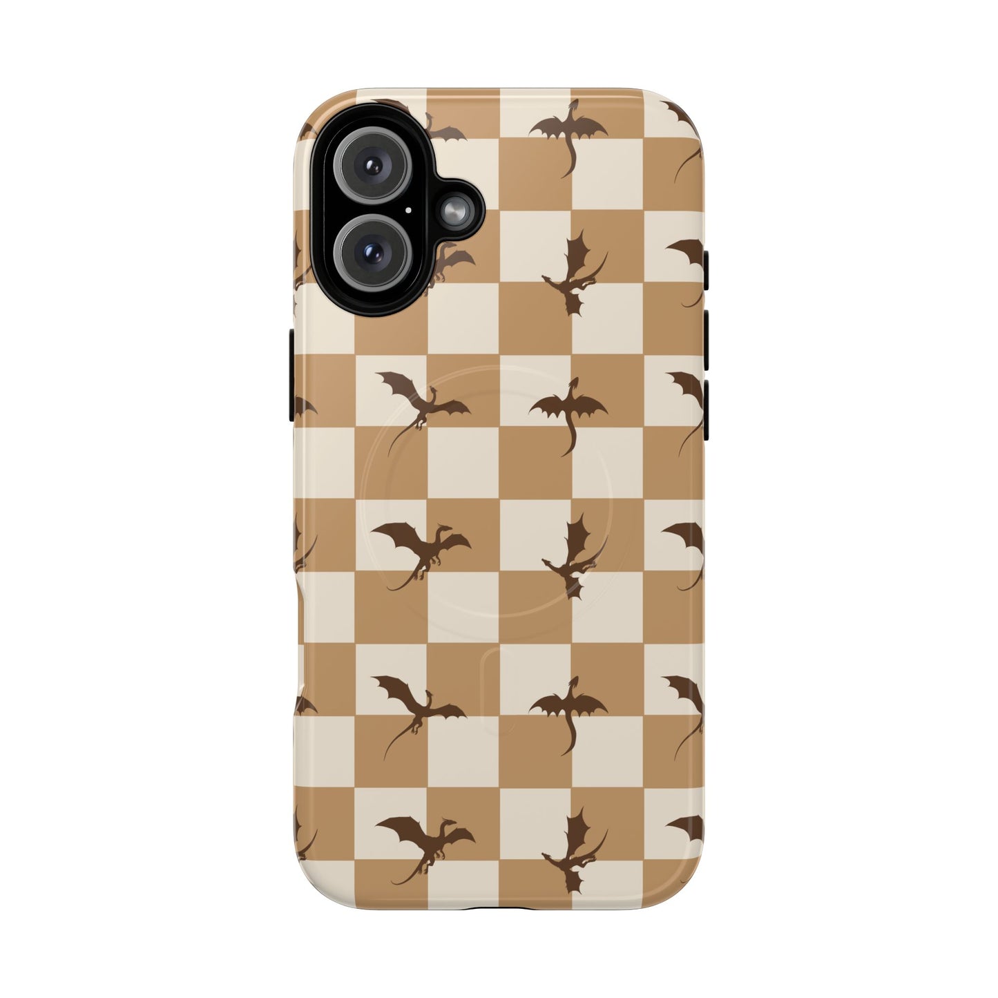 Dragon Check Phone Case — Camel
