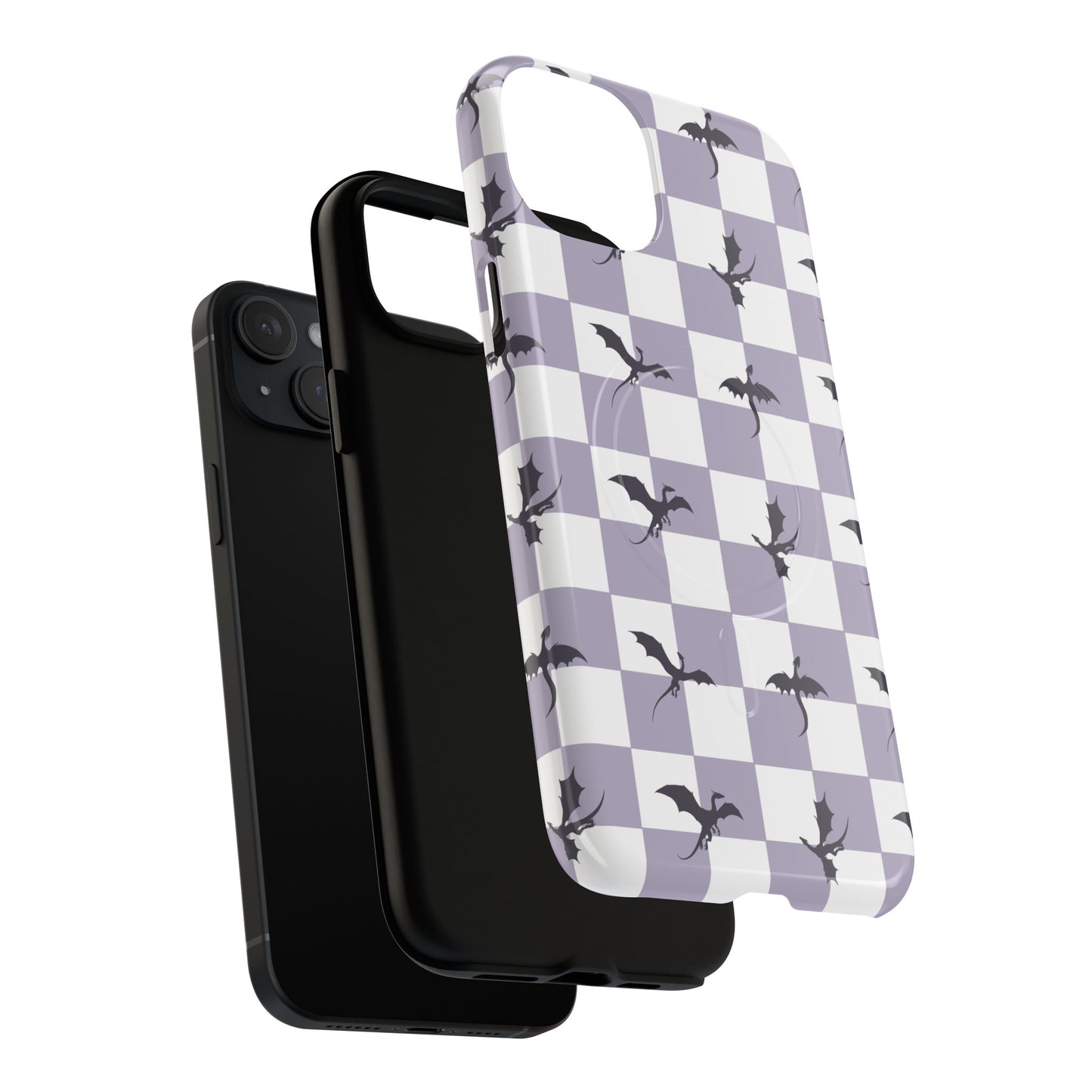 Dragon Check Phone Case — Lavender