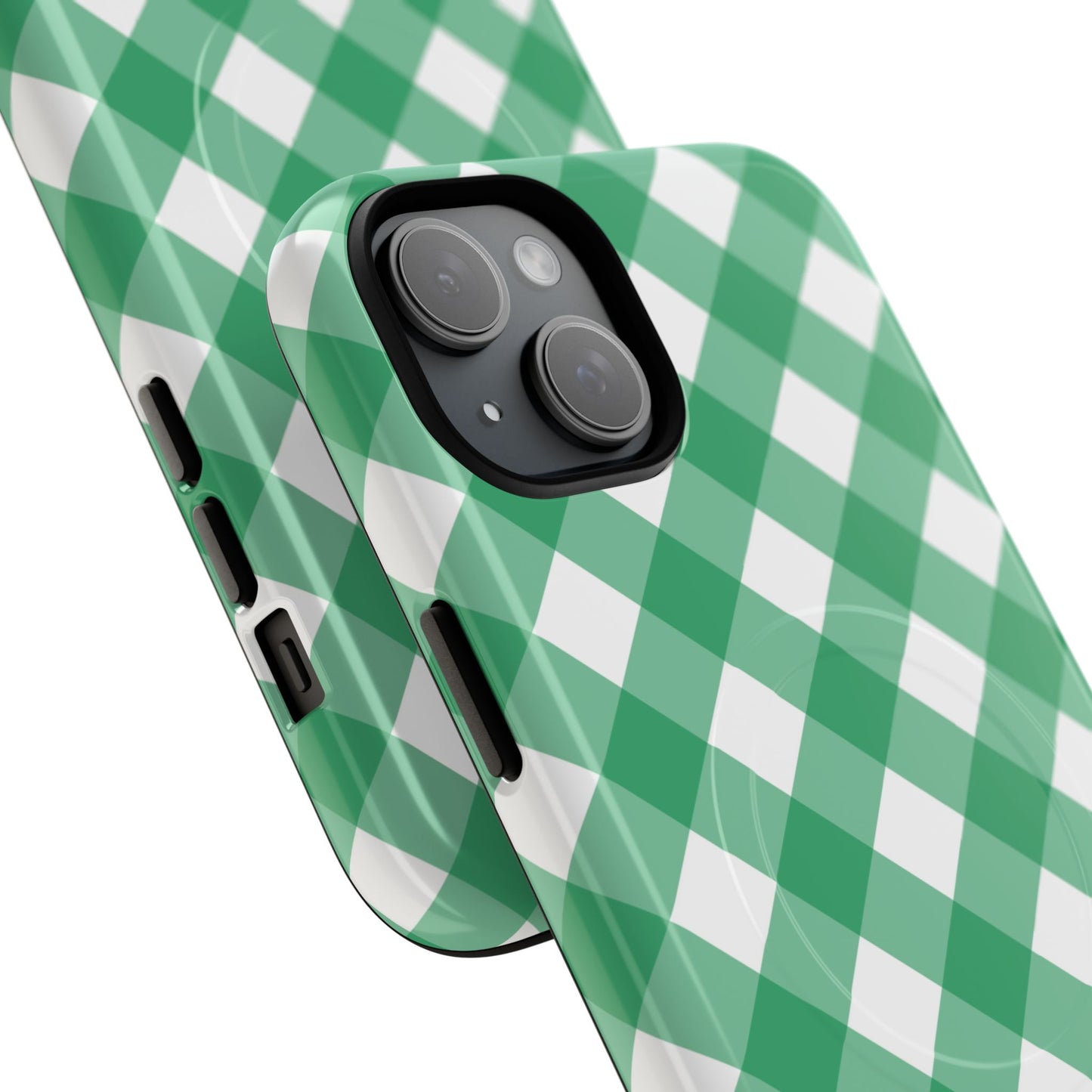 Green Gingham iPhone Case