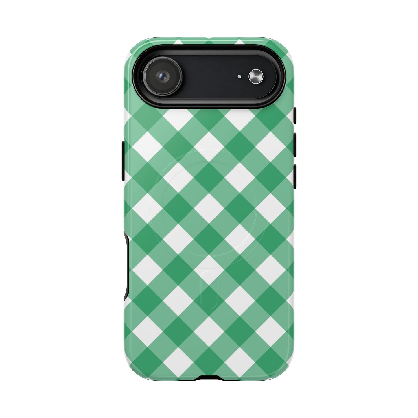 Green Gingham iPhone Case
