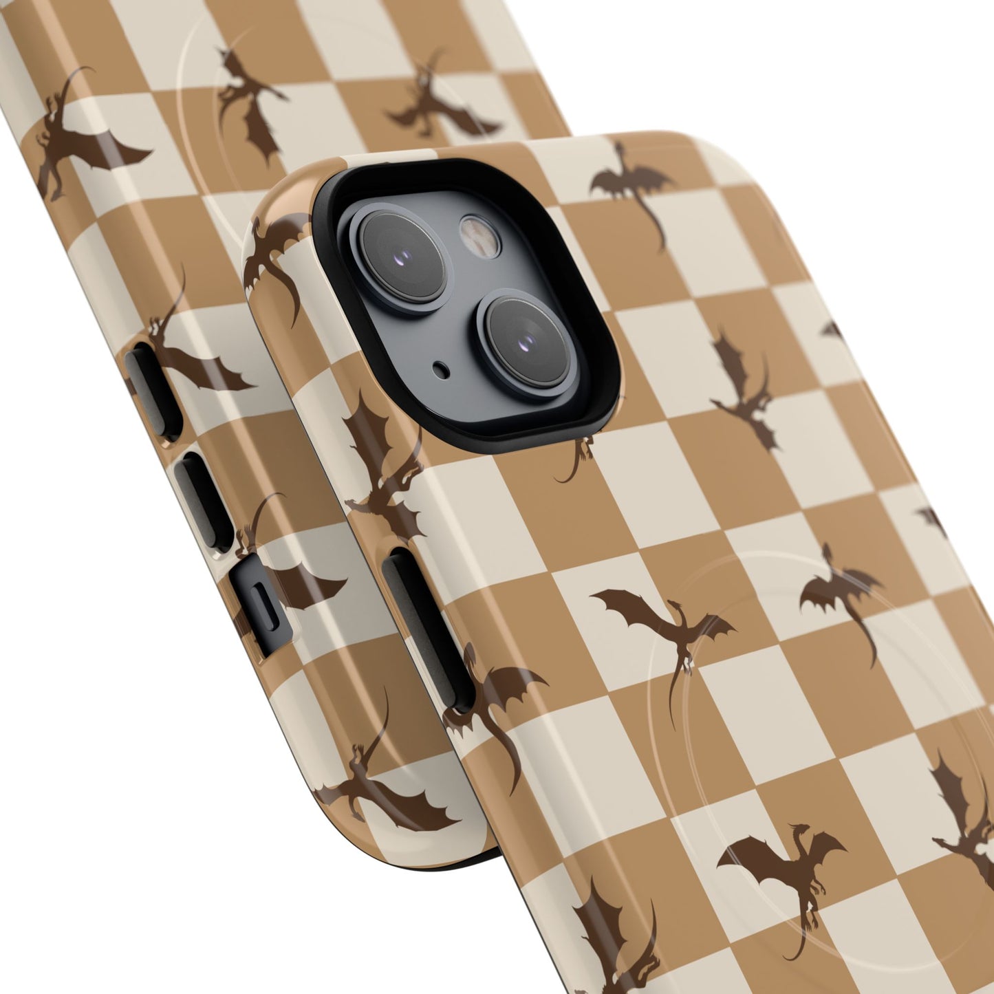 Dragon Check Phone Case — Camel