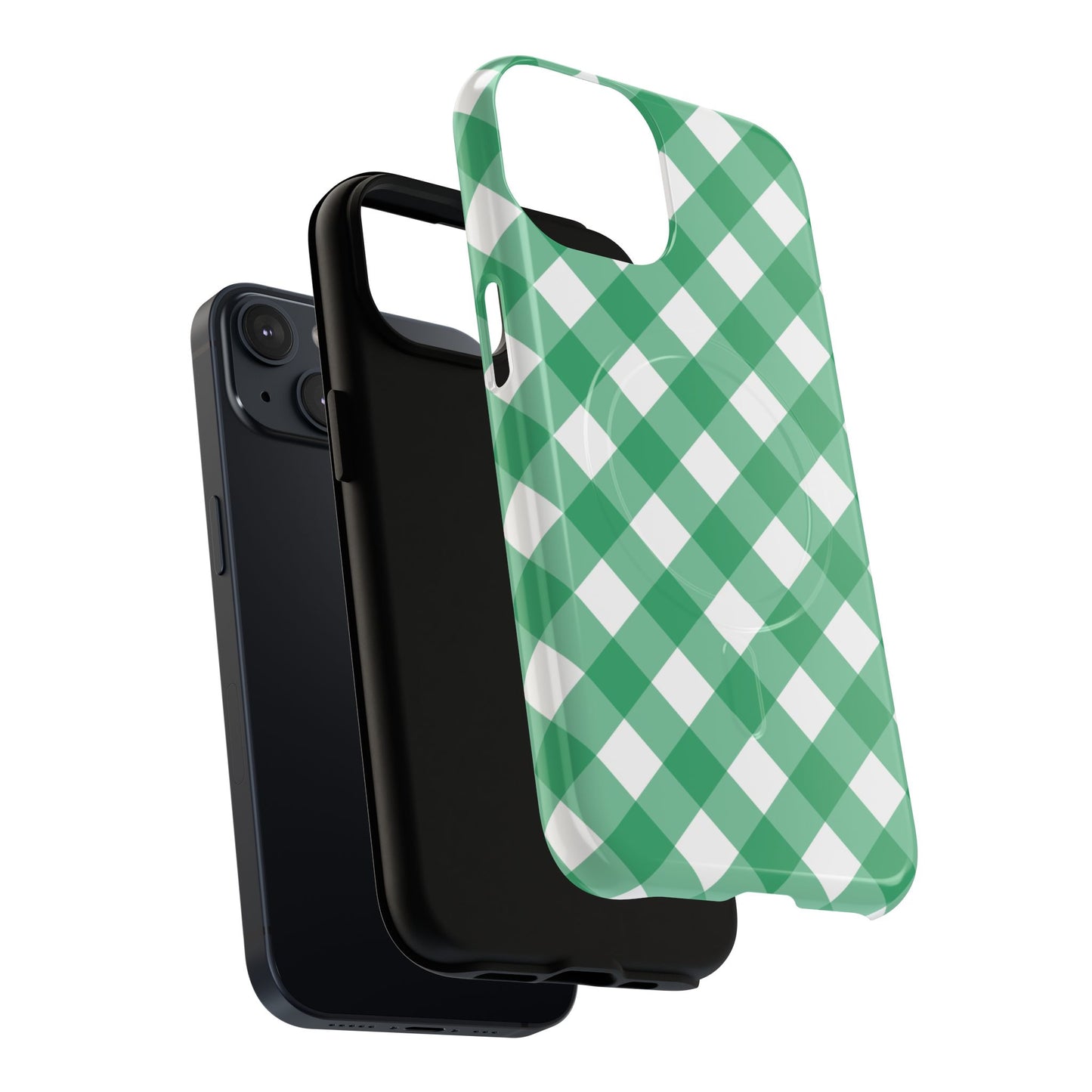 Green Gingham iPhone Case