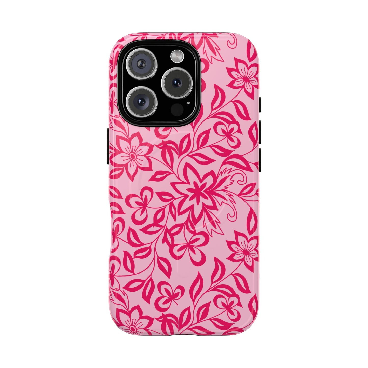 Hot Pink Floral iPhone Case