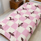 Dragon Fantasy Checkered Velveteen Plush Blanket - Pink