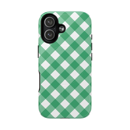 Green Gingham iPhone Case
