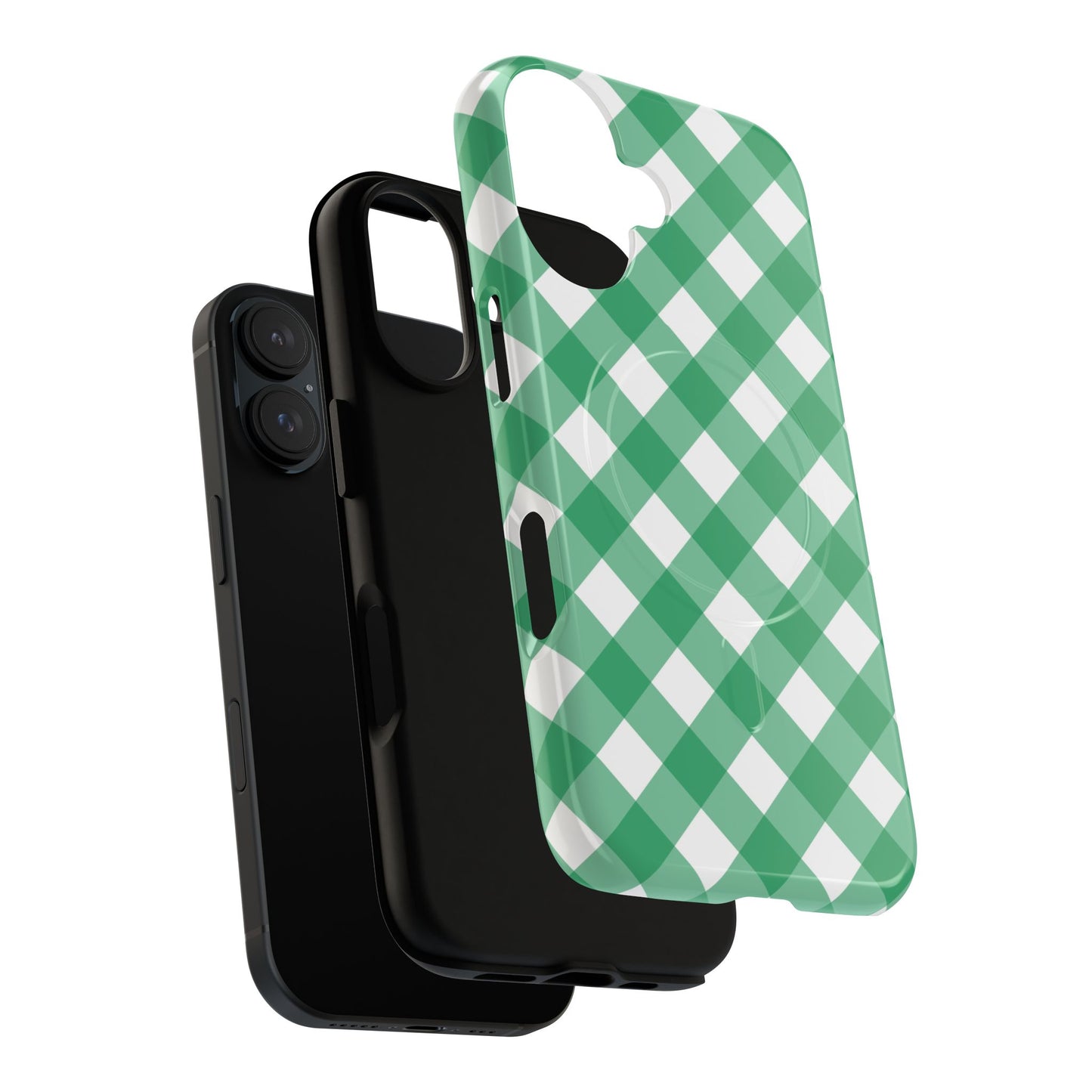 Green Gingham iPhone Case
