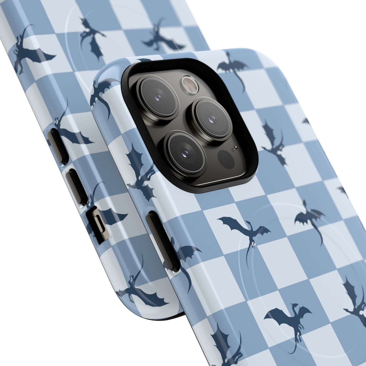 Dragon Check Phone Case — Blue