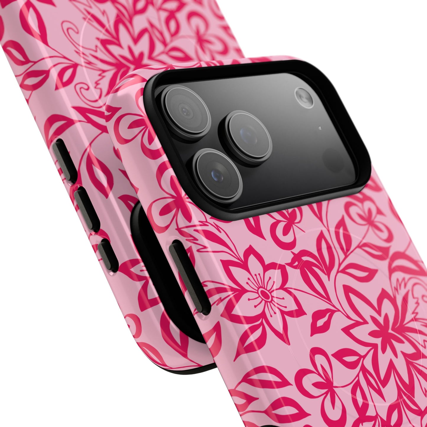Hot Pink Floral iPhone Case