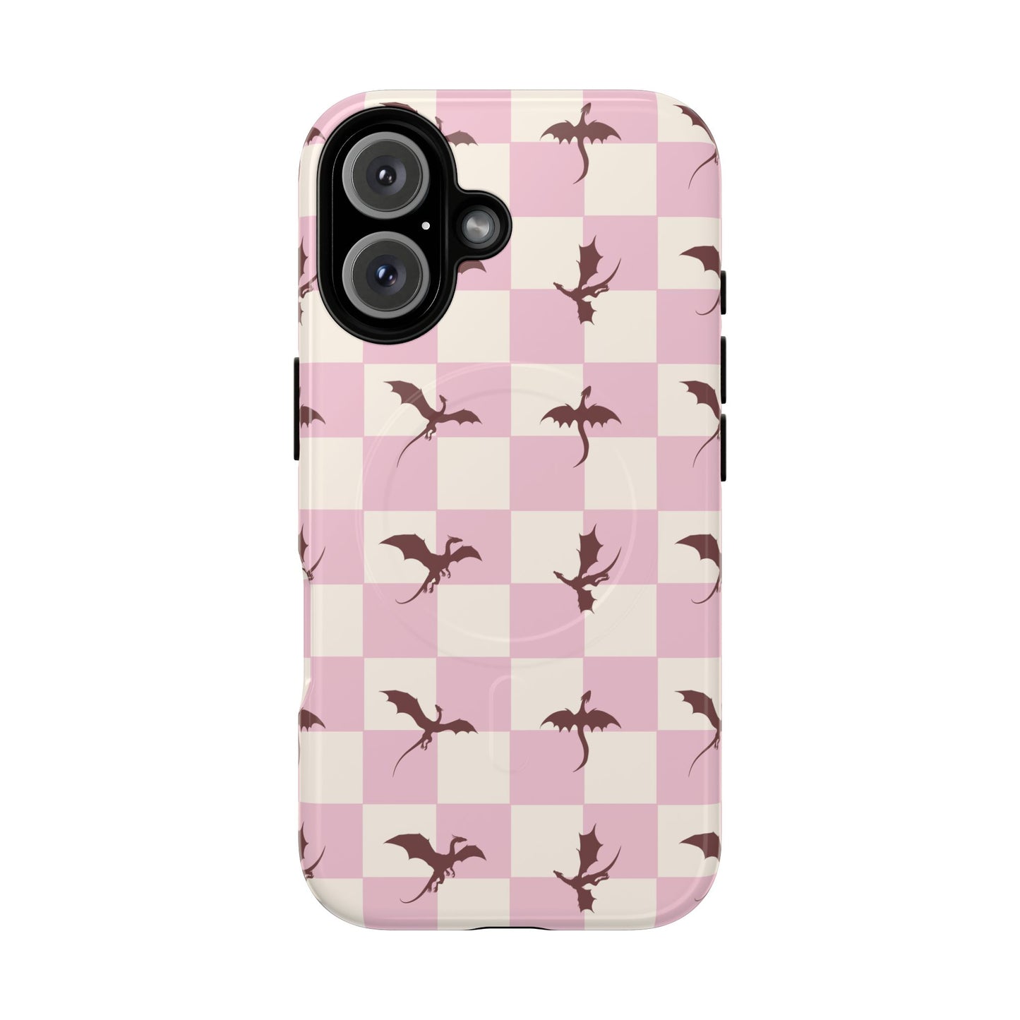 Dragon Check Phone Case — Pink