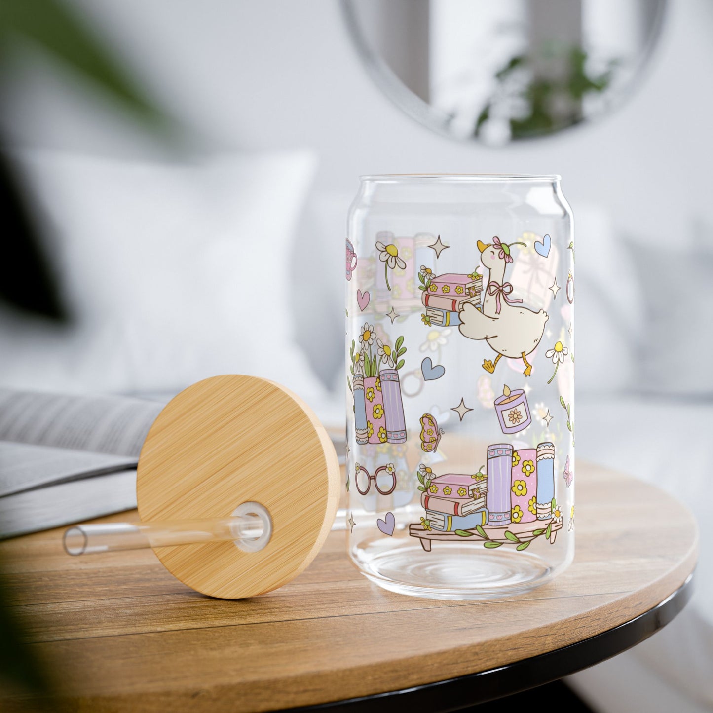 Spring Bookish - Glass Cup