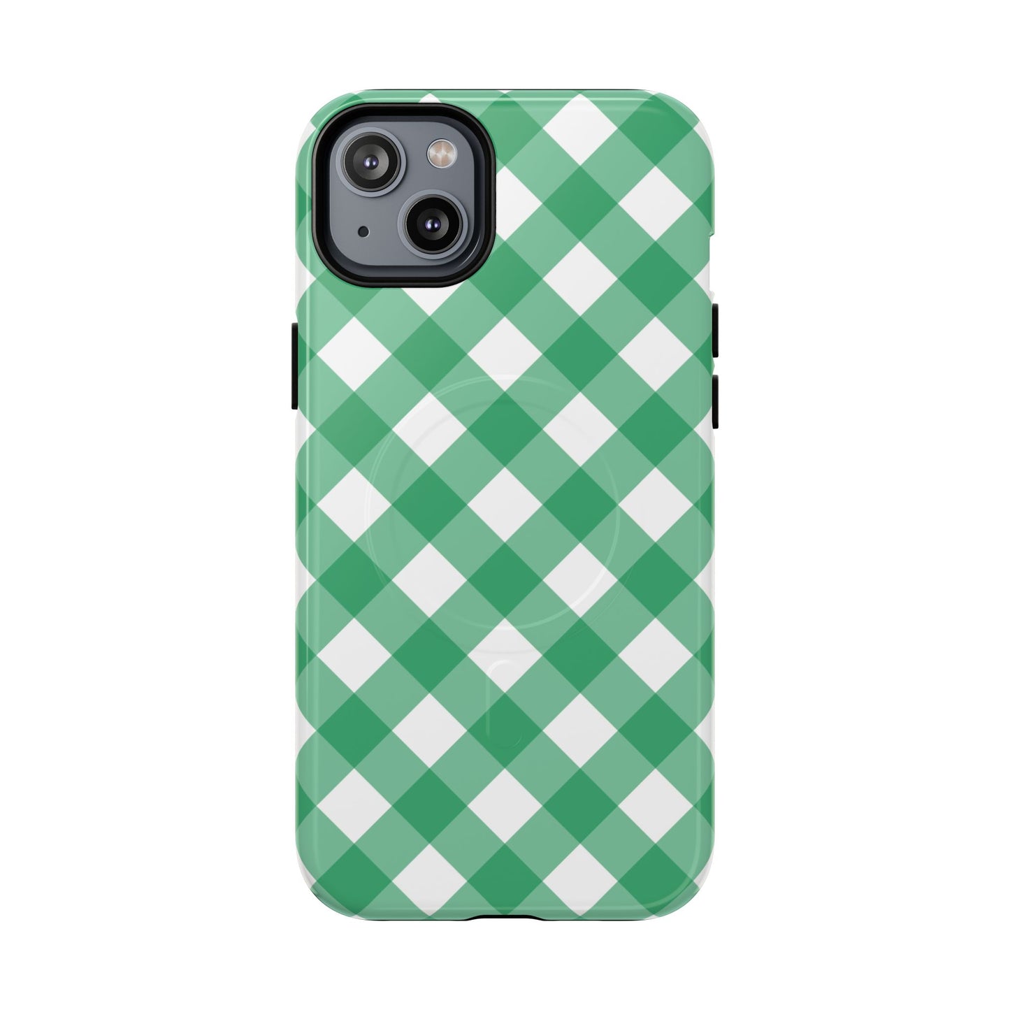 Green Gingham iPhone Case