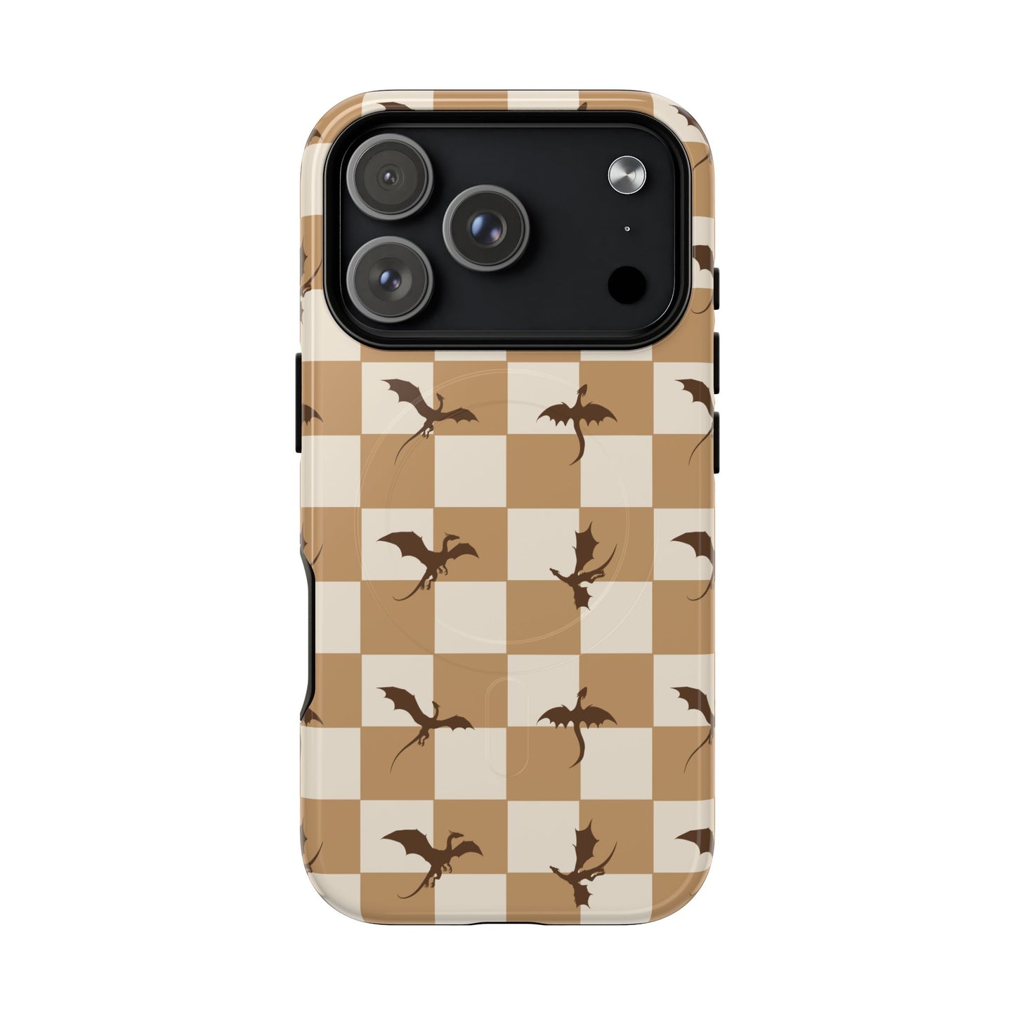 Dragon Check Phone Case — Camel