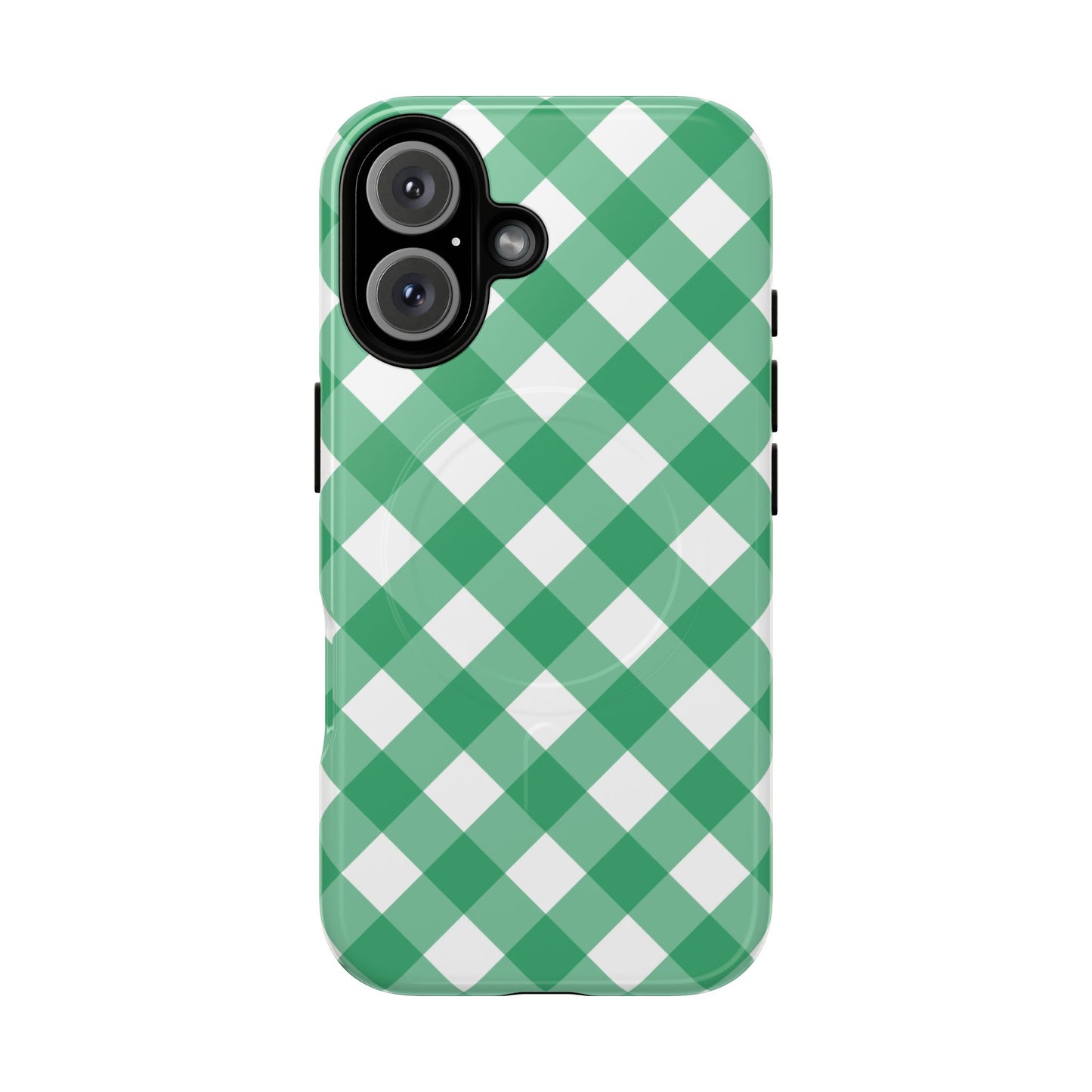 Green Gingham iPhone Case