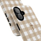 Beige Gingham Cross - Phone Case