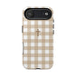 Beige Gingham Cross - Phone Case