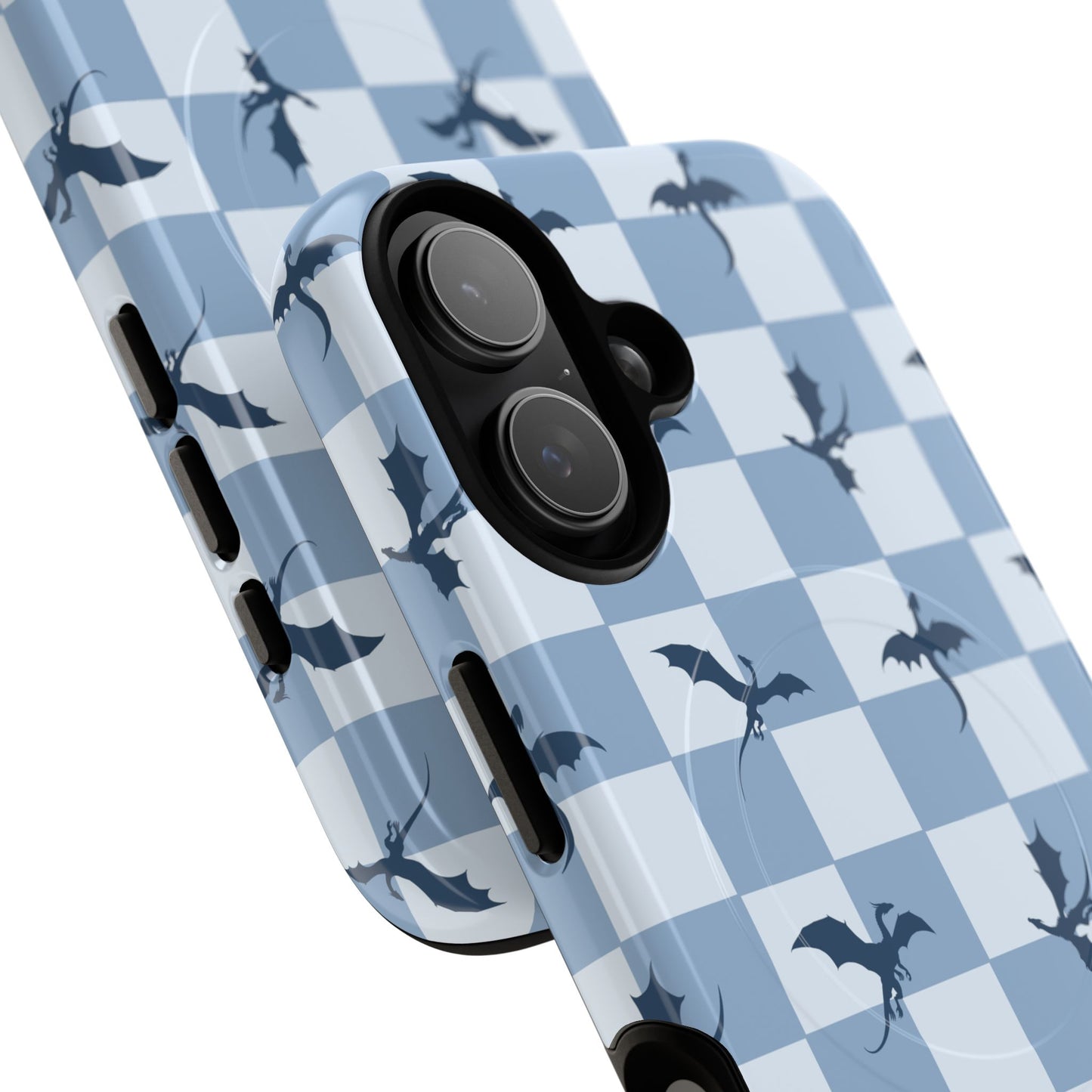 Dragon Check Phone Case — Blue