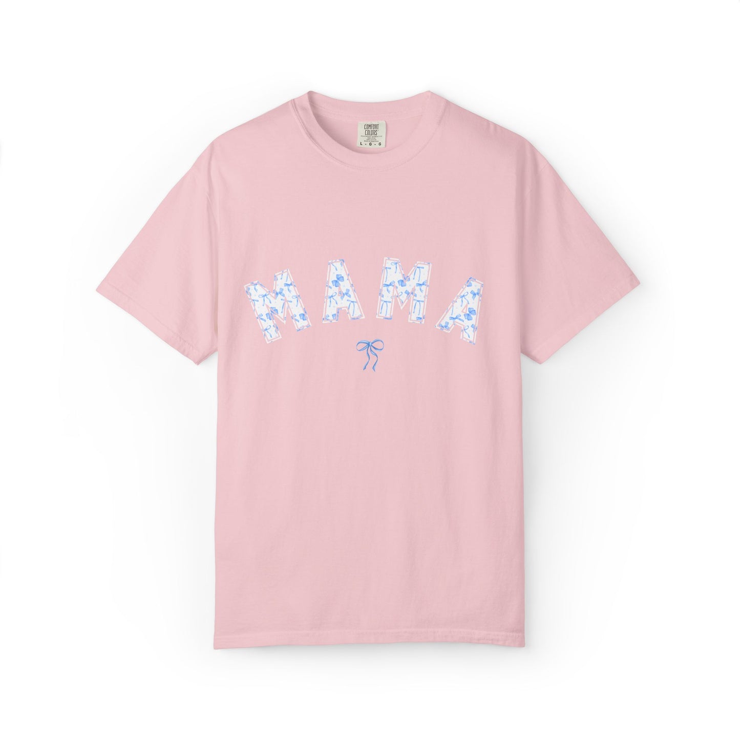 Blue Bow Coquette MAMA - Comfort Colors Tee
