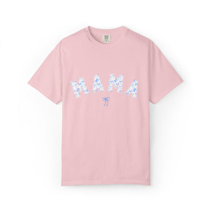 Blue Bow Coquette MAMA - Comfort Colors Tee