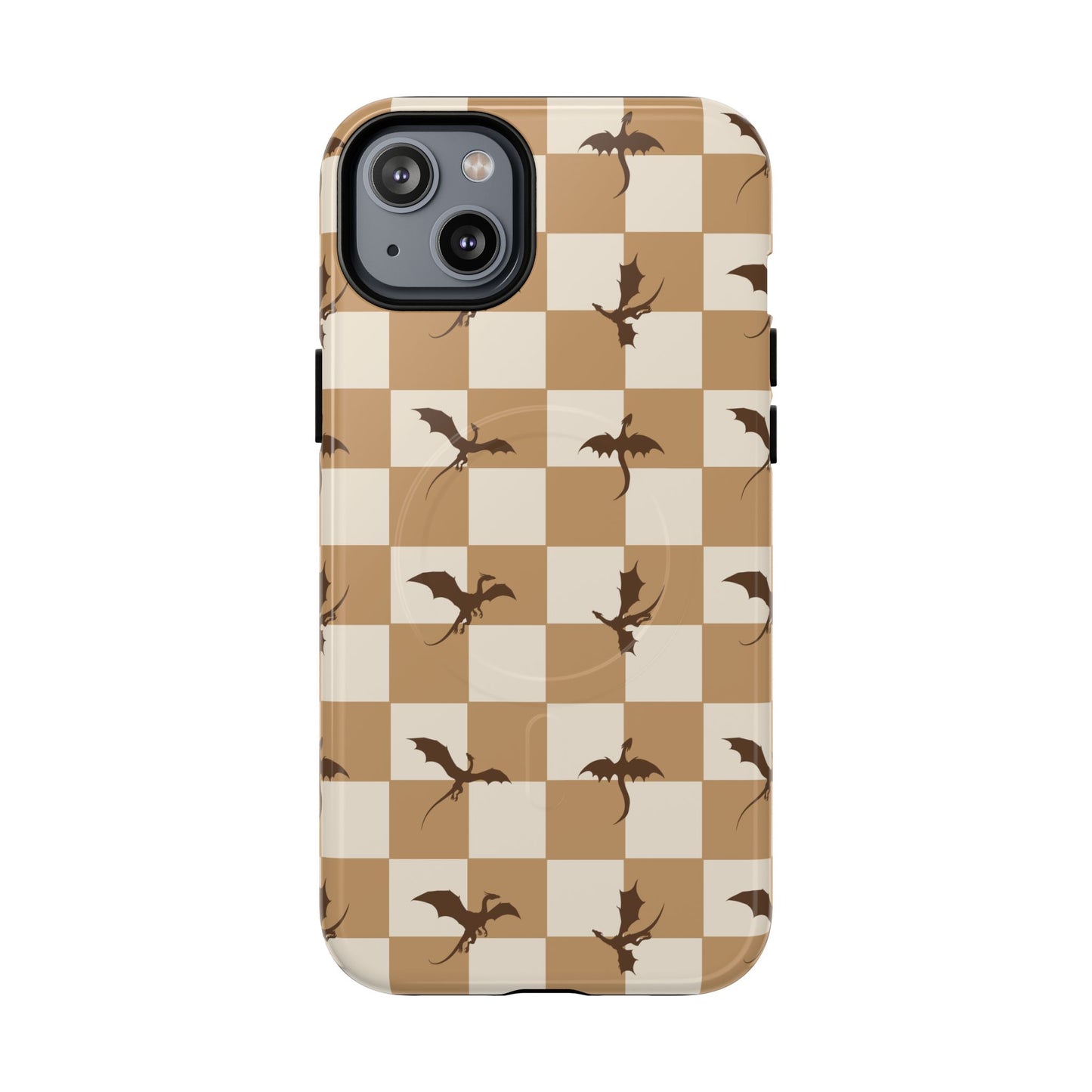Dragon Check Phone Case — Camel