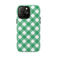 Green Gingham iPhone Case