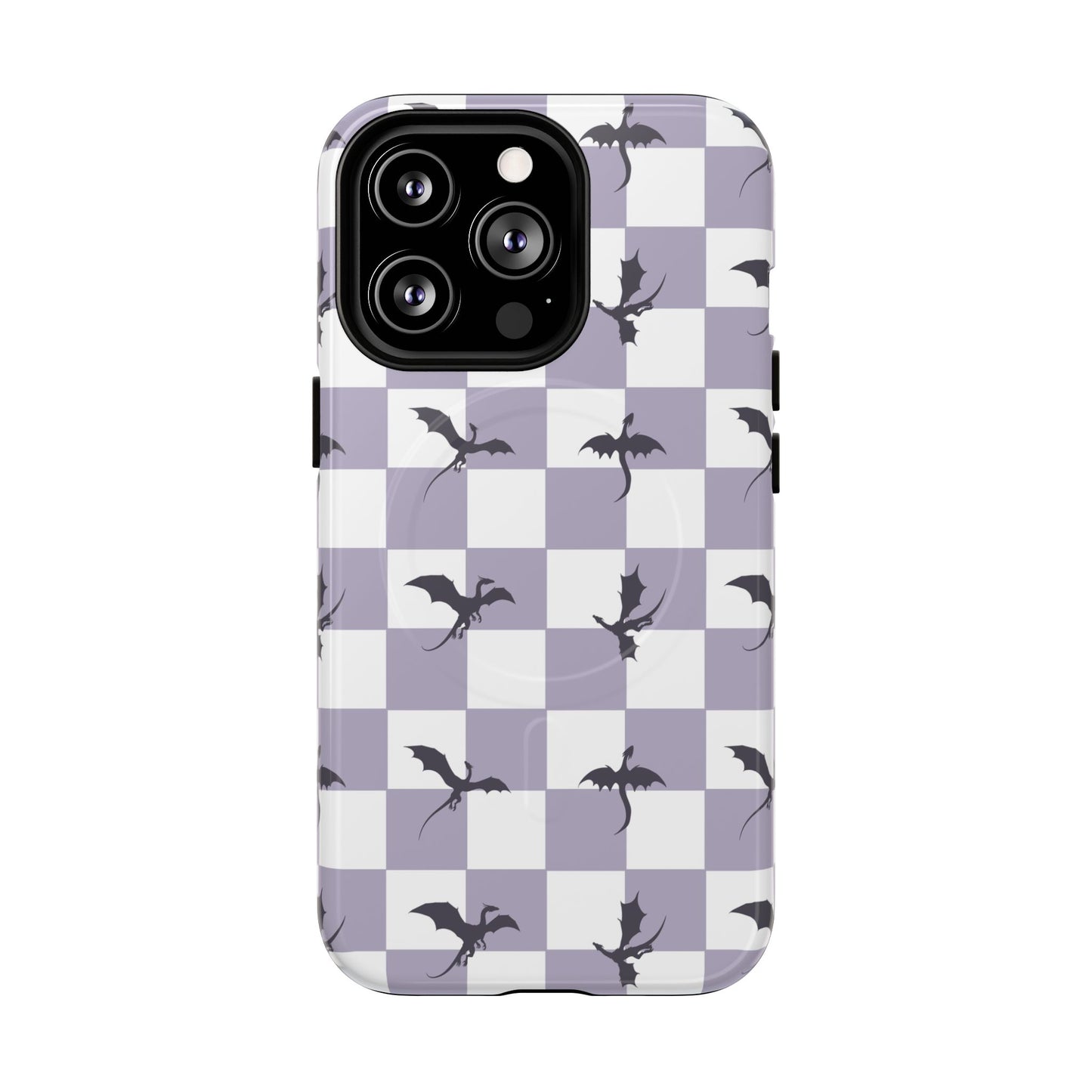 Dragon Check Phone Case — Lavender
